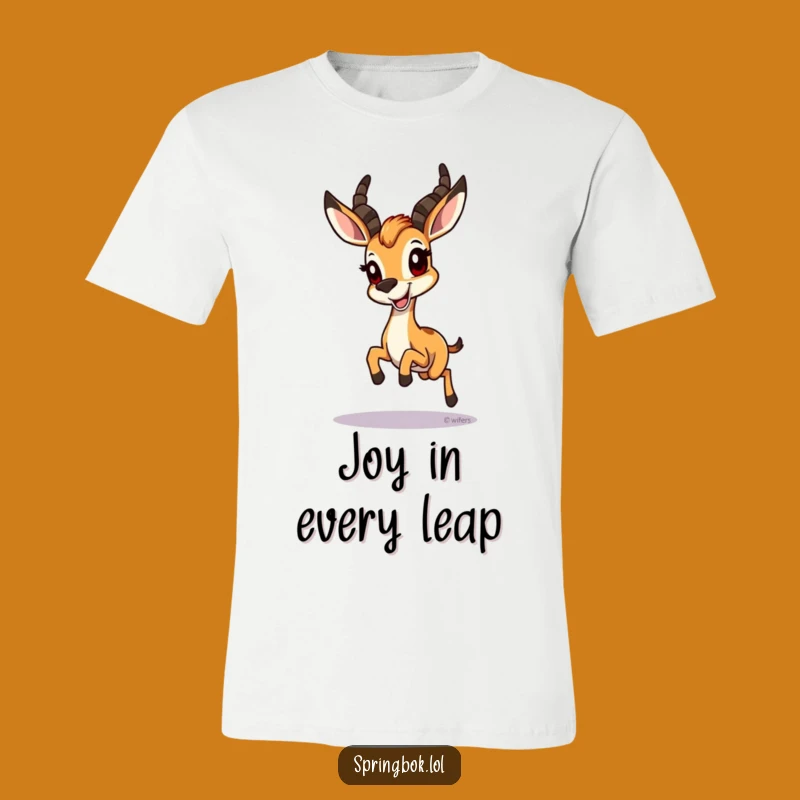Funny Springbok Hopping Grin Tee - Cheerful Animal T-Shirt Gift