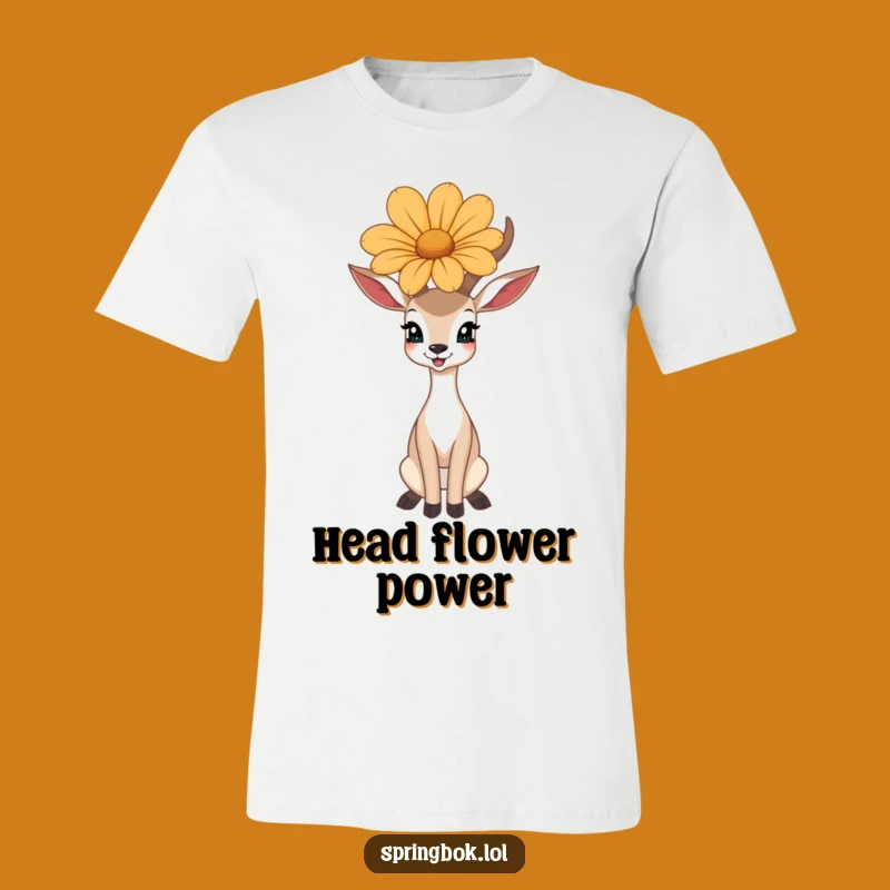 Funny Floral Antelope T-Shirt: Head Flower Balance, Ideal Funny Gift Tee