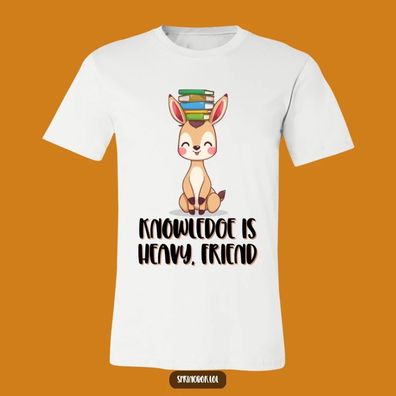 Funny Springbok Reading T-Shirt: Hilarious Graphic Tee for Book Lovers and Animal Enthusiasts