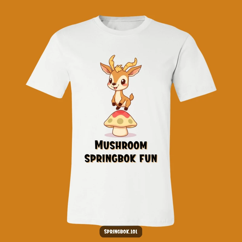 Funny Springbok Mushroom T-Shirt: Goofy Bounce Tee Gift!