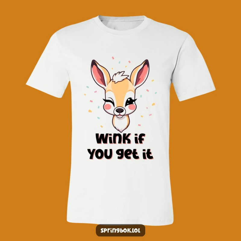 Funny Winking Springbok T-Shirt: Wear the Party Spirit with This Hilarious Tee