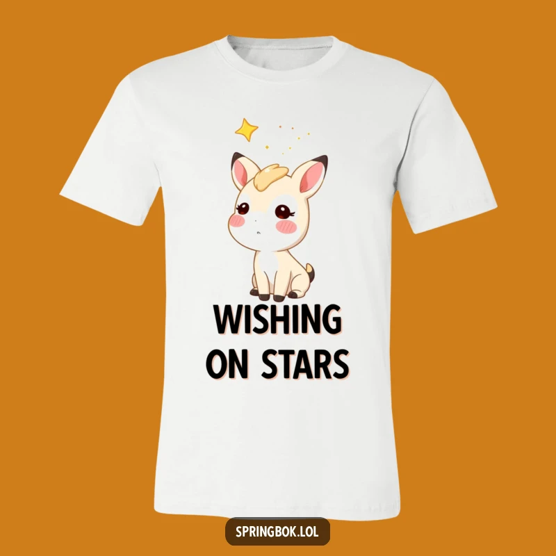 Funny Starry Sky Springbok T-Shirt: Dreamy Antelope Apparel