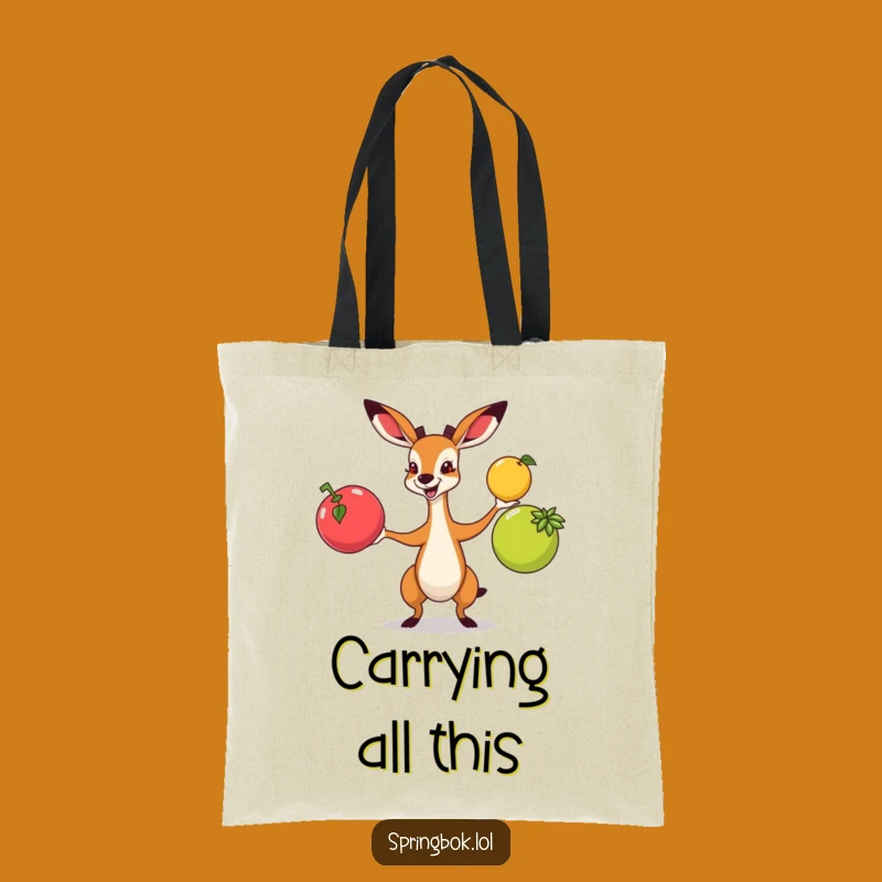 Funny Springbok Juggling Tote Bag: Carry Your Fun Everywhere