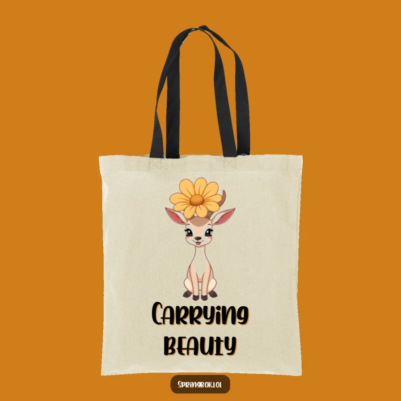 Funny Antelope Flower Tote Bag: Head Balance Design, Great Funny Gift
