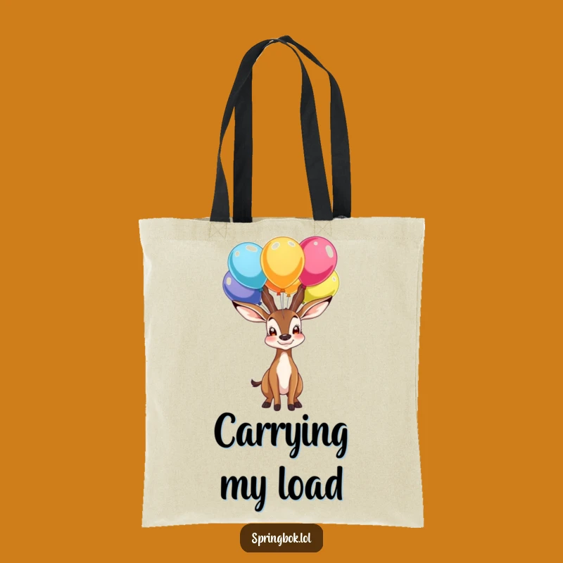 Funny Springbok Tote Bag: Balloon Balance - Proud & Playful Accessory