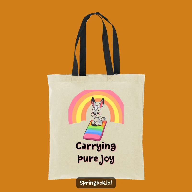 Funny Springbok Rainbow Slide Tote Bag: Carry Your Joyful Adventure!