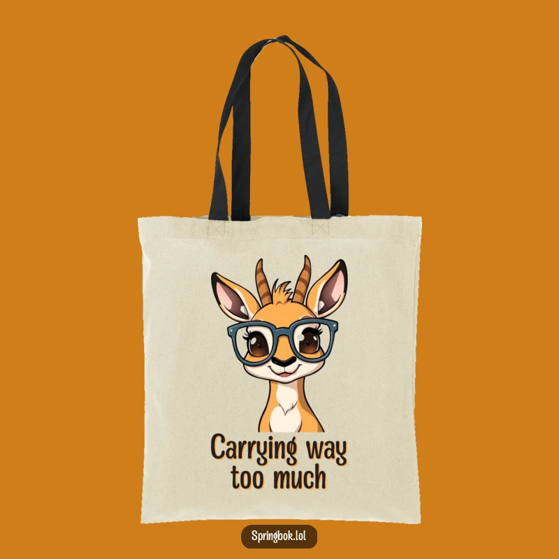 Funny Bewildered Springbok Tote Bag: Carry Your Essentials With a Laugh