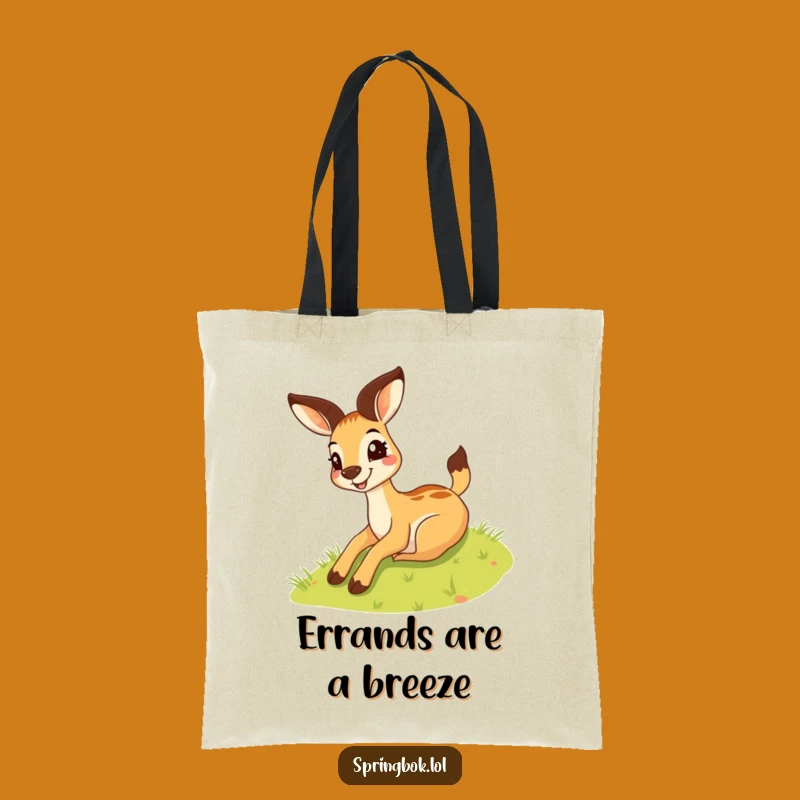 Funny Springbok Hill Slide Tote Bag - Springbok's Grinning Carry-All Fun