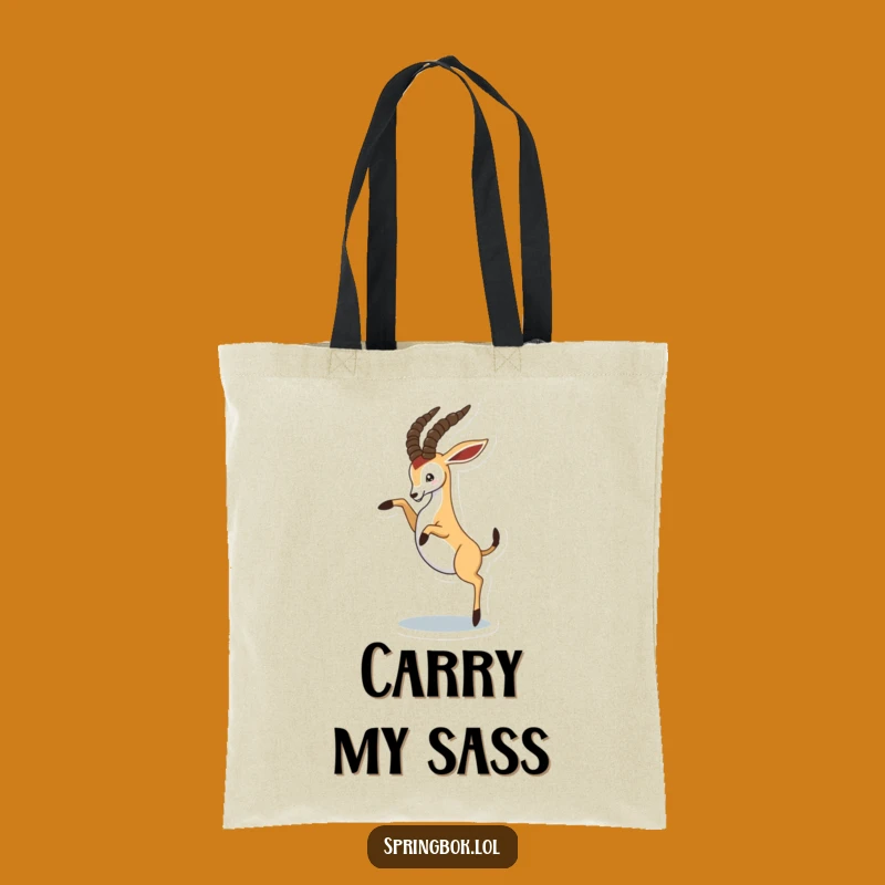 Funny Playful Springbok Tote Bag - Carry Your Energy