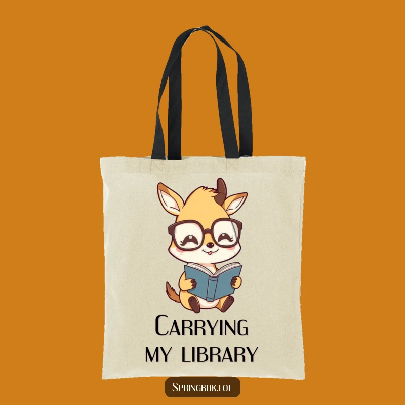 Funny Springbok Glasses Tote - Carry Your Books with Humorous Style