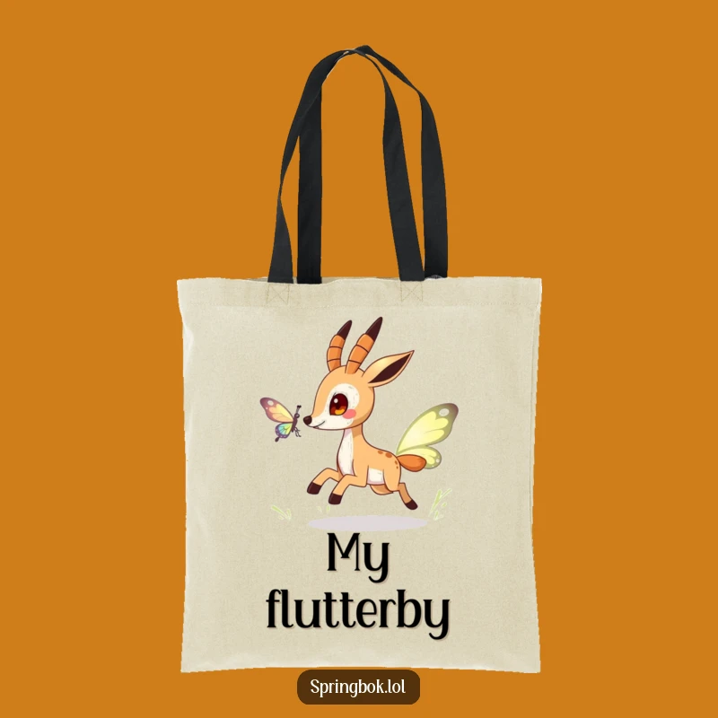 Funny Springbok Butterfly Tote Bag: Carry Whimsy, Great Funny Gift